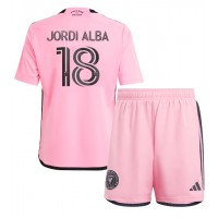 Camiseta Inter Miami Jordi Alba #18 Primera Equipación Replica 2024-25 para niños mangas cortas (+ Pantalones cortos)